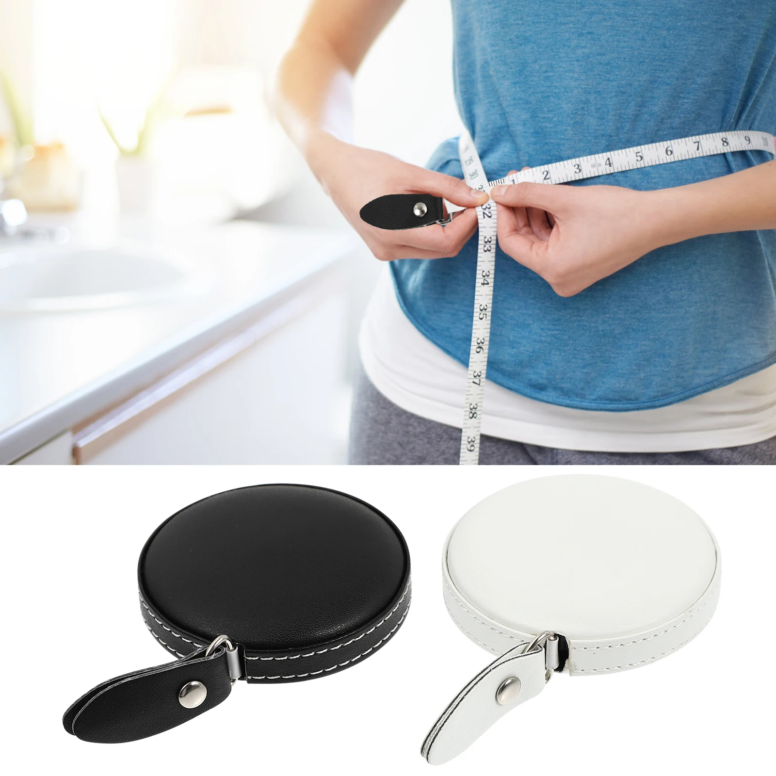 

2 Pcs PU Measuring Tapes 1.5m White 21# 26# Mini Body Tape Measures Garment Tools Rulers Cloth Waist
