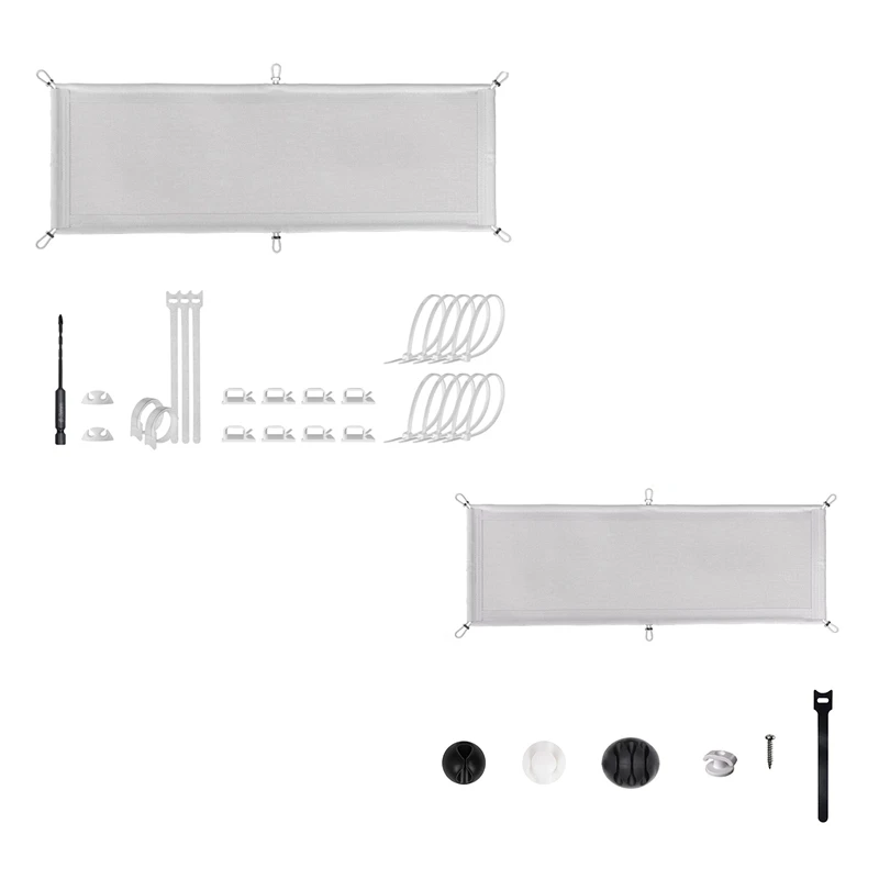 Cable Management Net - Under Desk Wire Management - Flexible Under Desk Cable Management Tray White Durable C