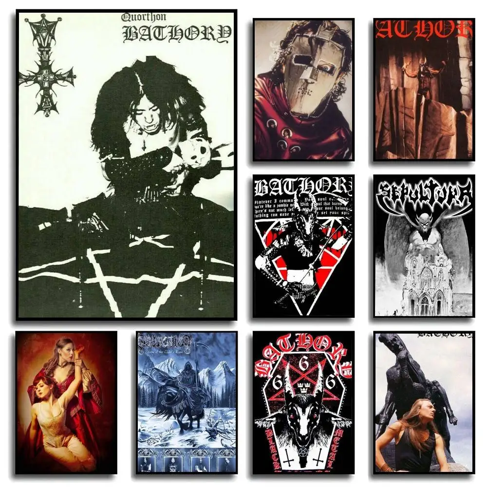 Retro Bathory Quorthon H-Heavy Metal Music Poster Paper Print Art Painting Decoration Posters Living Room Quality Canvas Vinta