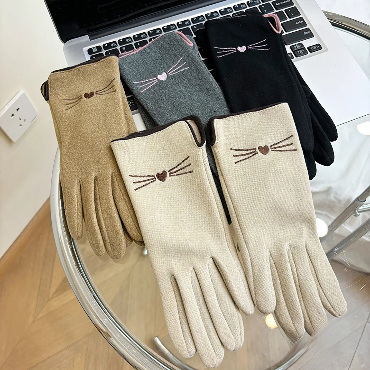 Thickened Winter Gloves for Women Outdoor Cycling  Vehicle Touch Screen Compatible Windproof Fleece Lined Dervo