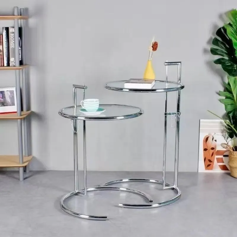 Nordic Style Mini Corner Coffee Table Luxury Creative Transparent Glass Lifting Side Table Modern Living Room Furniture