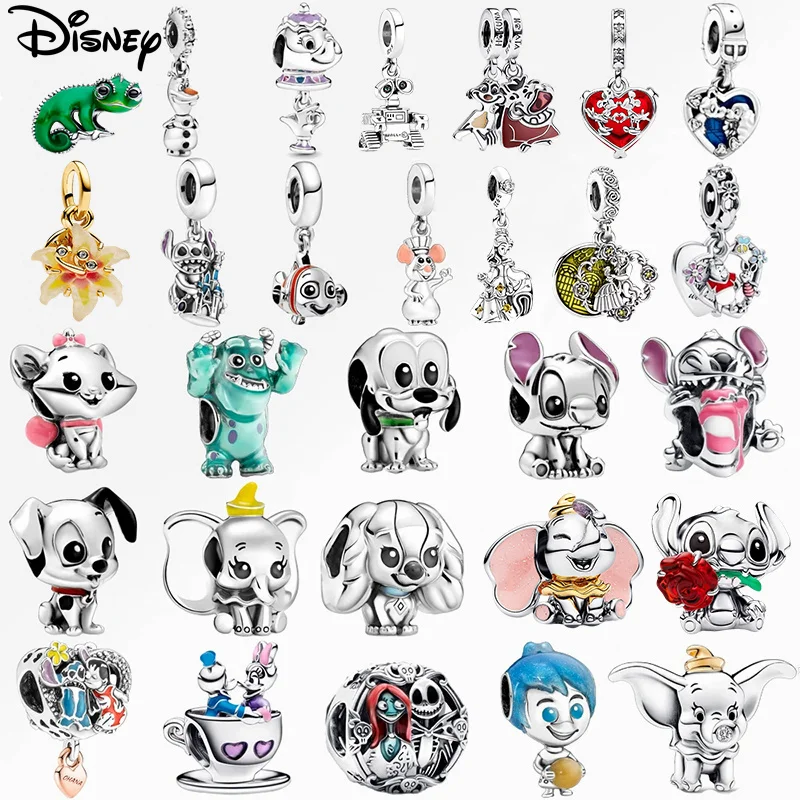 

Disney New 925 Silver Mickey and Minnie Stitch Dog Charm Bead Fits 3mm Bracelet Necklace, Womens DIY Jewelry Gifts
