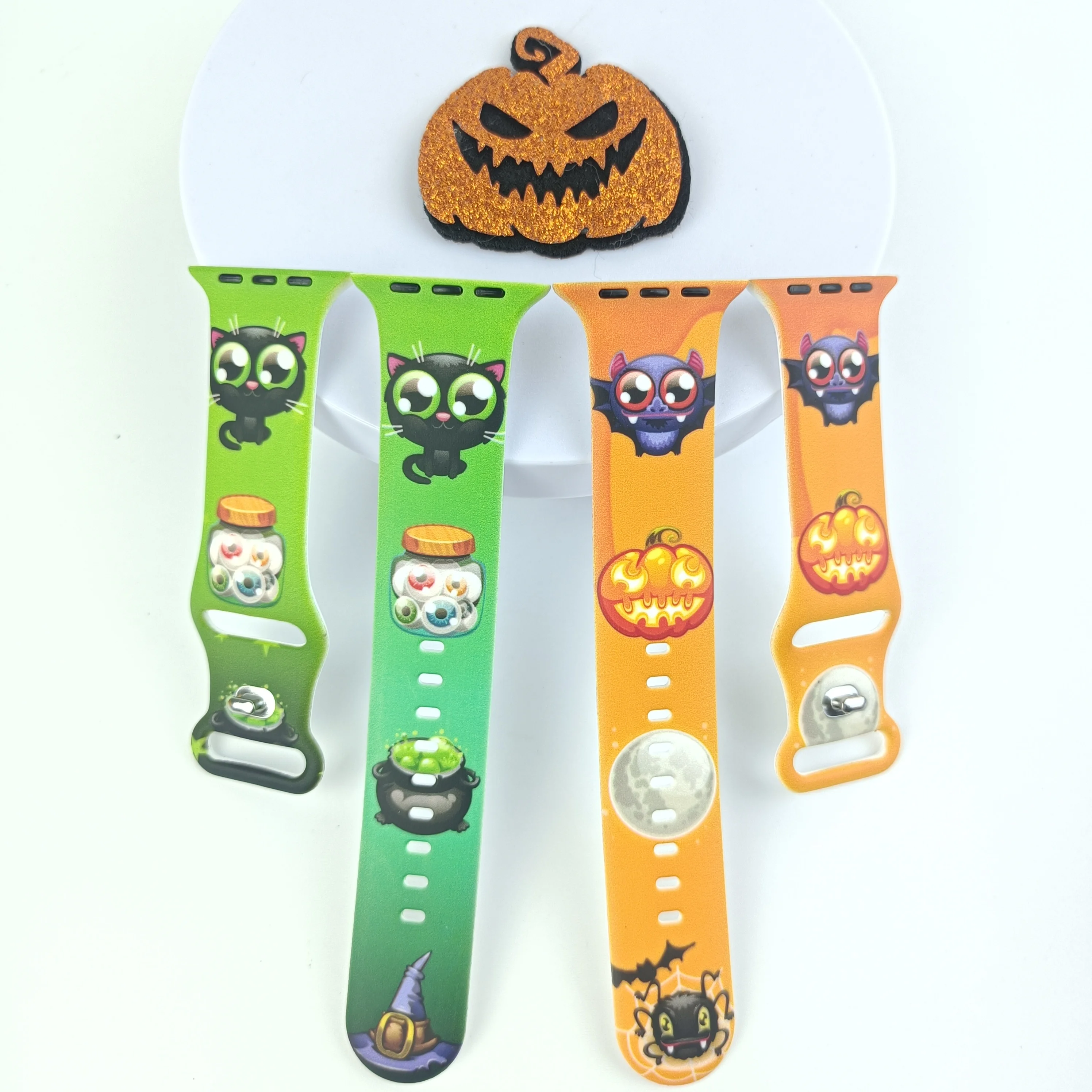 

Halloween Magic Painting Strap for Apple Watch 10 9 8 7 Silicone Band Replaceable Bracelet for iWatch 46mm 42mm Watchband