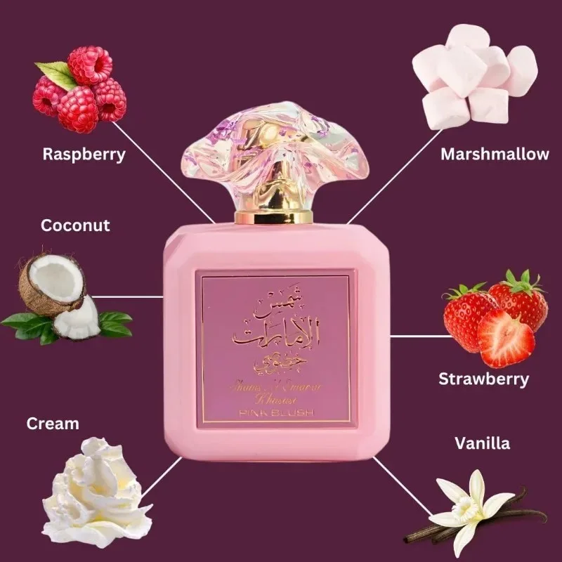 Ard Al Zaafaran 3.4 Oz Original Arab Perfumes Shams Al Emarat Pink Blush Perfume for Women 100 ML Pheromone Eau de Parfum Makeup