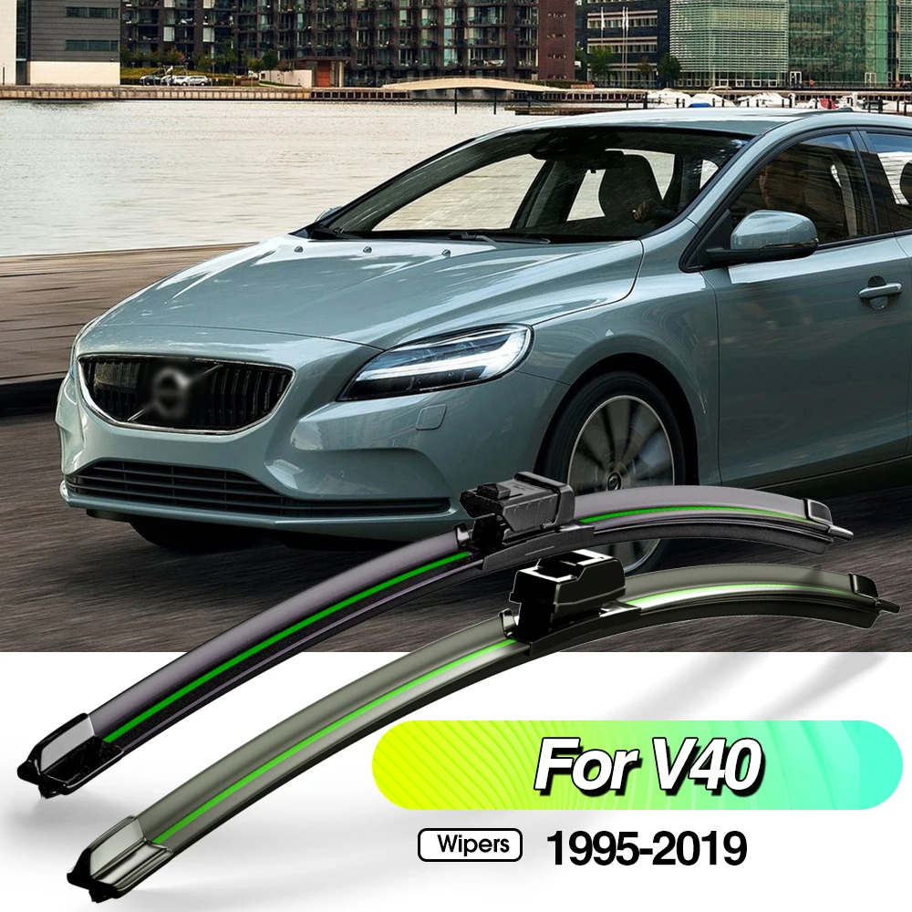 For Volvo V40 1995-2019 2pcs Front Windshield Wiper Blades Windscreen Window Accessories 1998 2000 2002 2004 2012 2015 2016 2018