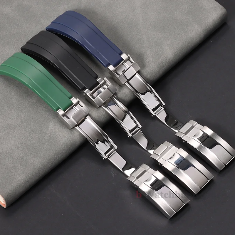 20 мм резиновый ремешок для часов Rolex Water Ghost Series, водонепроницаемый силиконовый ремешок для часов, складная пряжка, мужской спортивный браслет