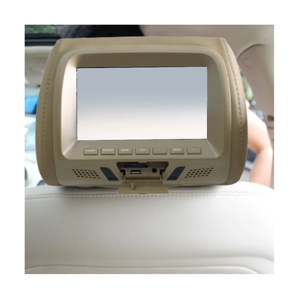 Universal 7Inches Car Headrest Monitor Screen Rear Seat Entertainment Multi-Media Player for AV USB SD MP4 MP5 FM