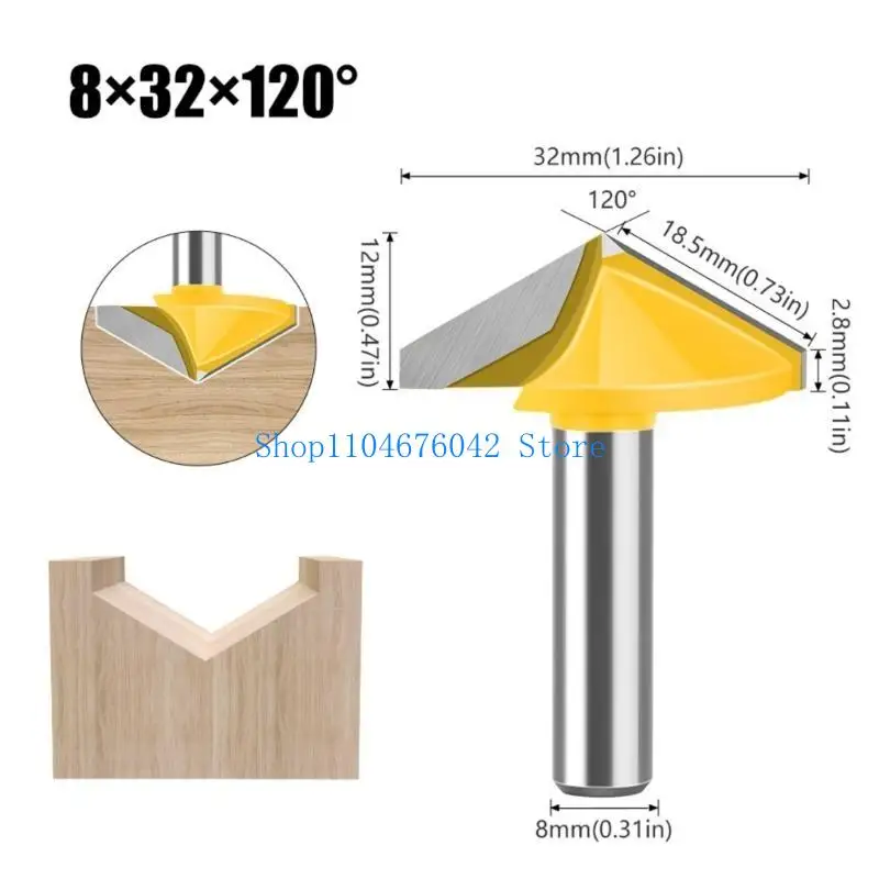 5asd Effizienter 8-mm-Schaft-V-Nut-Hartmetall-Schaftfräser-Fräser, geeignet für Holzarbeiten und Gravieren verschiedener