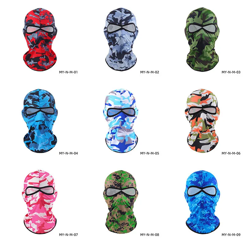 Breathable Lycra Balaclava Hat, Outdoor Riding Mask, Motorcycle Helmet Liner, Double-hole, Open-eye Headgear Hat, Windproof