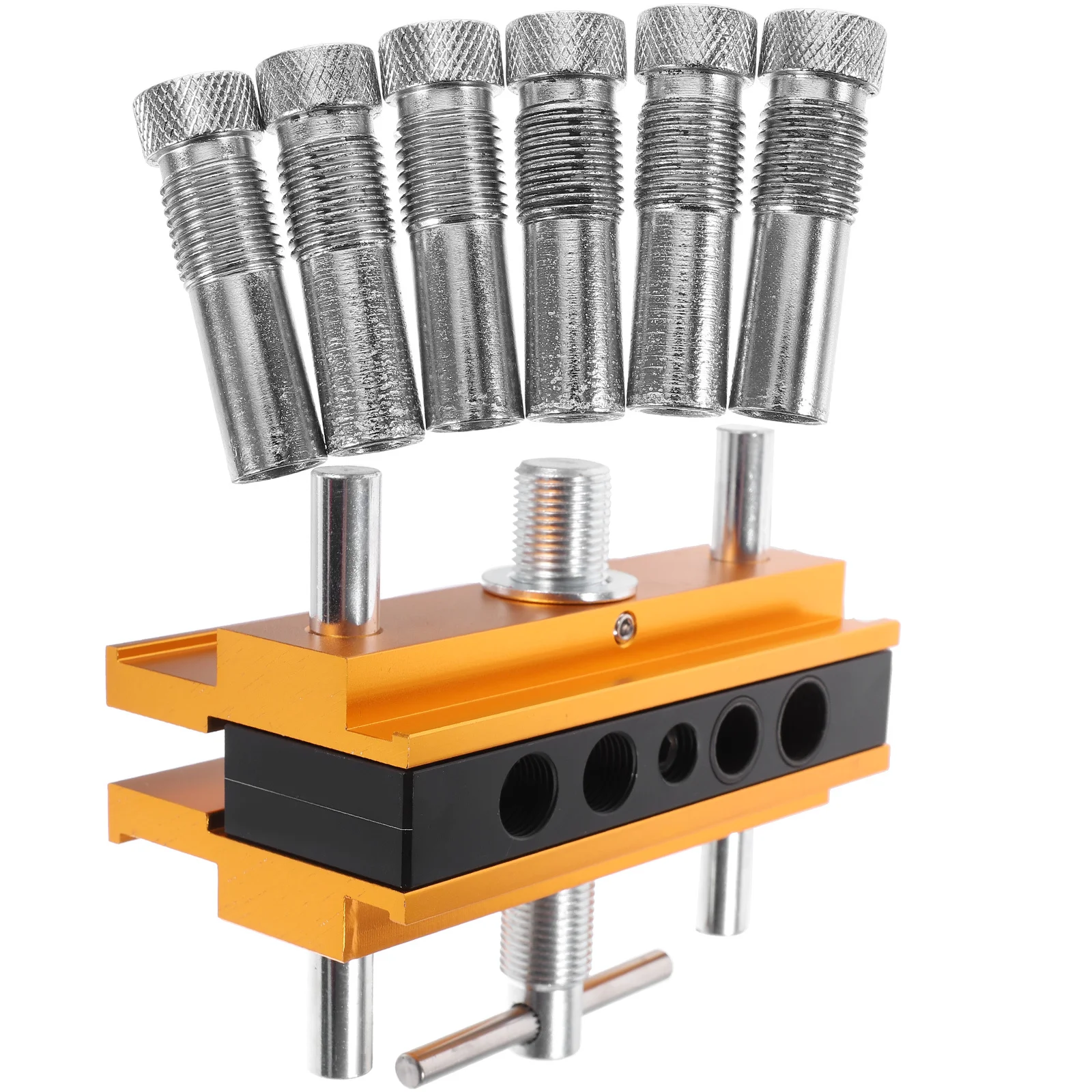 

1 Set Self Centering Doweling Jig Drill Woodworking Tool Alloy Steel Rust Resistant Durable Precise Drilling Guide Wood Splicing