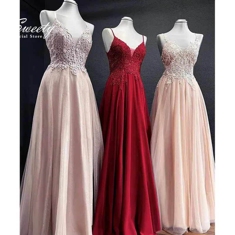 

Prom Party Dresses Princess Shinning Wedding Ball Prom Gown Long Dress Sweetheart Neck Sleeveless Luxury Bride Gowns Evening Dre