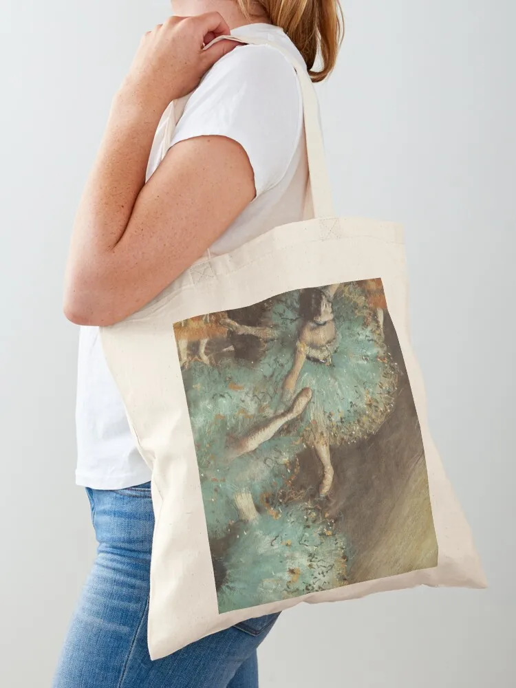 

The green dancer - Edgar Degas - Dance ballet class painting Opera Paris Tote Bag reusable grocery bags hand bag shoping bag