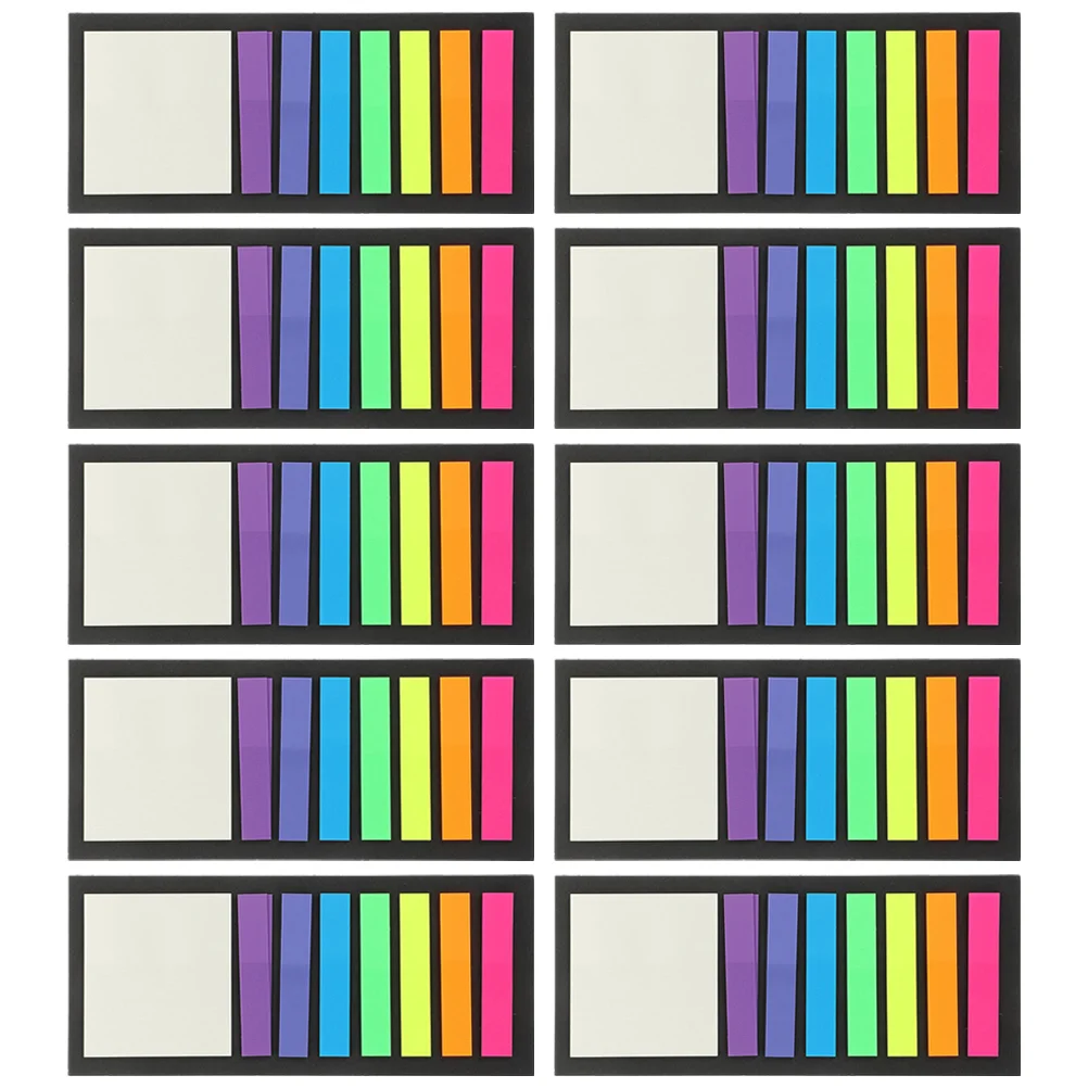 10 كتب ملصقات قراءة شفافة ملونة، علامات تبويب لاصقة، علامات صفحة مقاومة للتآكل للأطفال الذين يتعلمون اللوازم المكتبية