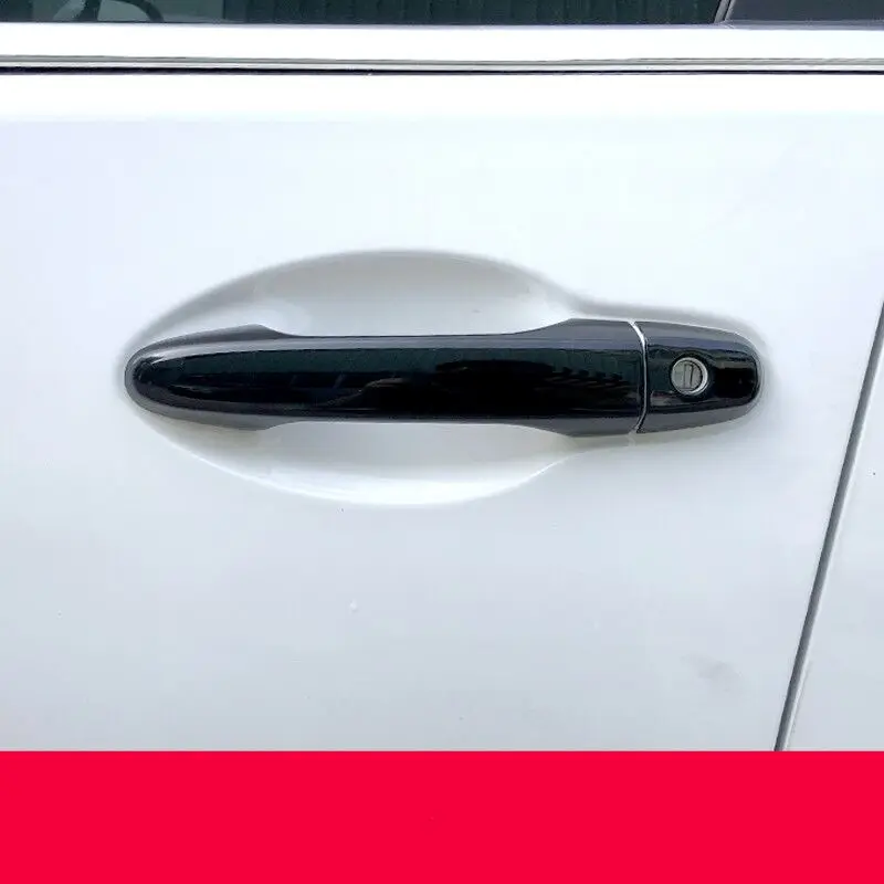 Funduoo For BYD F3  2007-2014 Glossy Black Chrome Car Door Handle Cover Trim Styling Accessories Overlay sticker