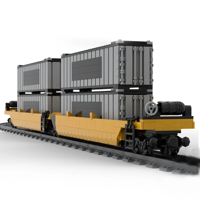 994ピース スーパーカー ダブルスタック レール輸送ワゴン MOC カスタマイズ モジュラービルディングブロック 人気 シンプル DIY 男の子向けおもちゃ 誕生日プレゼント