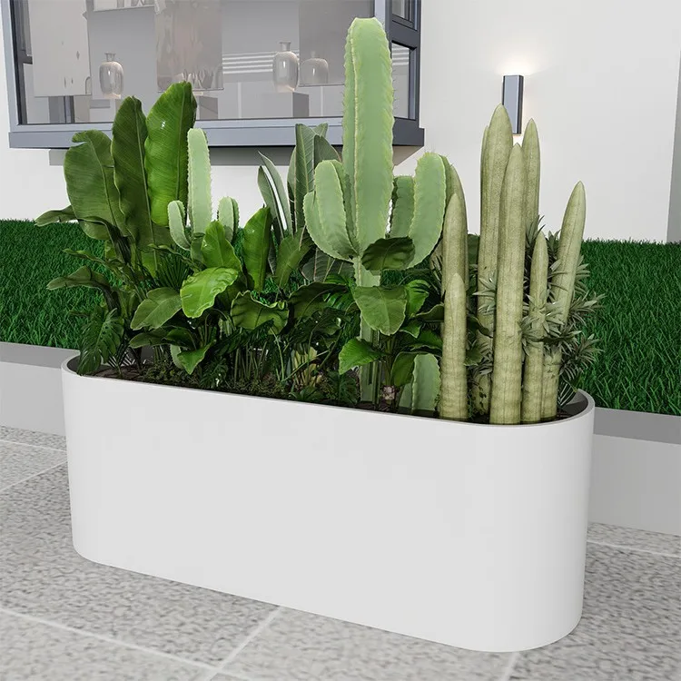 Outdoor courtyard flower pots, sales offices, shopping malls, flower beds, shop outdoor iron wrought flower boxes, planting flow