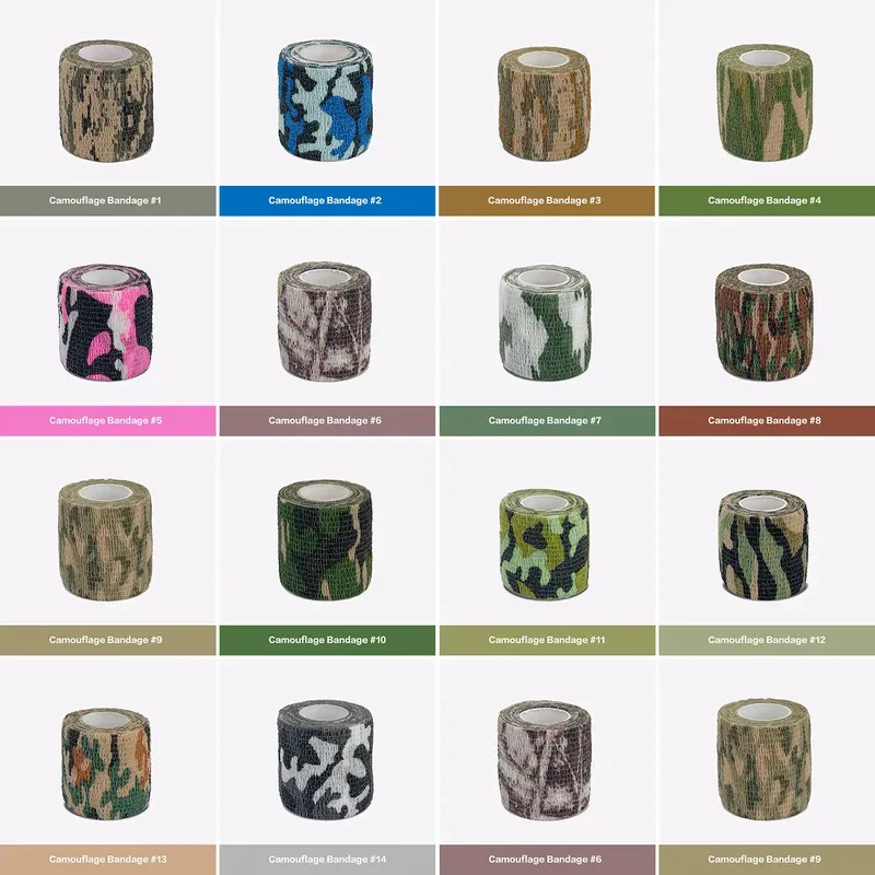 1/6/10 قطعة 5*450 سنتيمتر التمويه ضمادة مرنة هانت تمويه Elastoplast التفاف الشريط الذاتي لاصق الرياضة حامي الذراع ضمادة #3