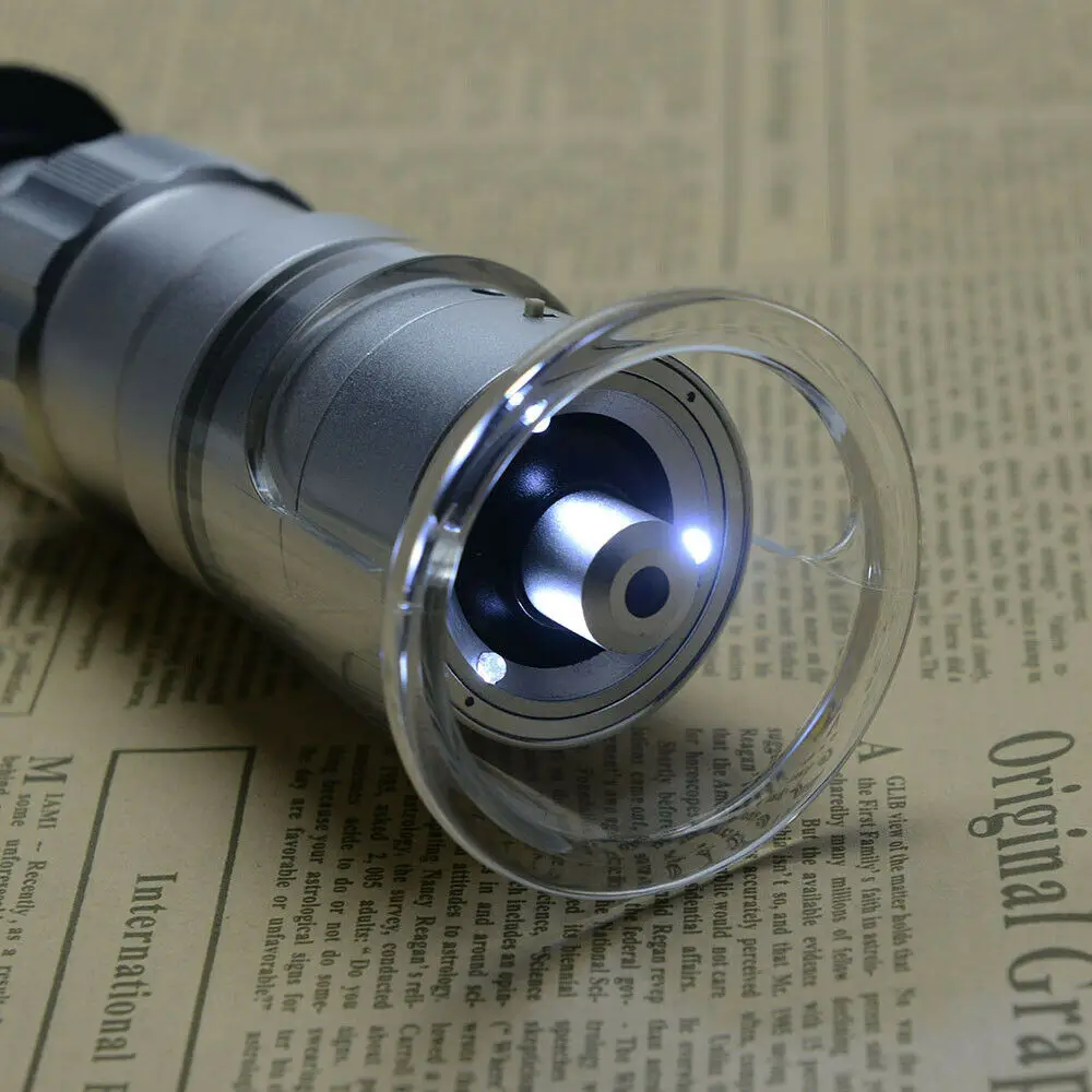 Imagem -05 - Led Microscópio de Bolso para Inspeção Jóias Lupa 0.01 mm Medição Retículo 100x Magnifier