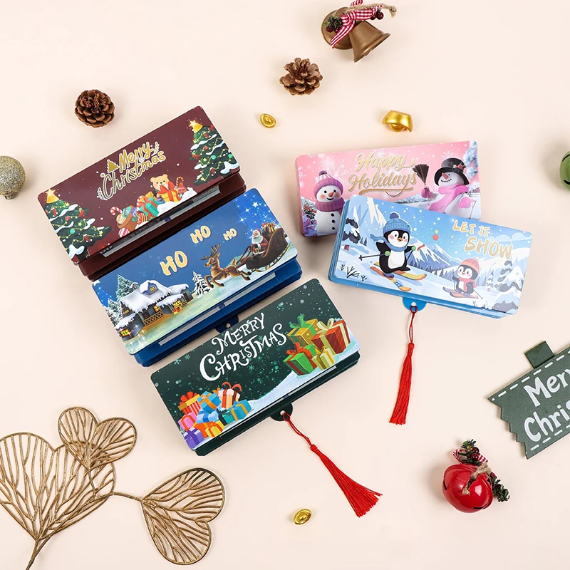 2 Stuks Kerst Geldzak Vakantie Rode Envelop 10-Slot En Gift Card Clip Perfect Voor Kerst Verjaardagen En Thanksgiving