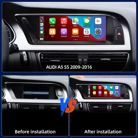 For AUDI A5 S5 Multimedia Video Player Wireless Carplay BT Stereo Display Android Auto Monitor Screen Car play Linux System 8.8'