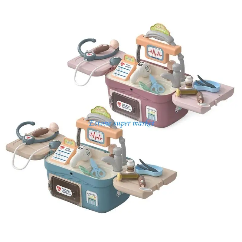 090B Doctor for Kids Toddler Pretend Dentist Medicals with Electronic Stethoscope Educational Doctor Toy