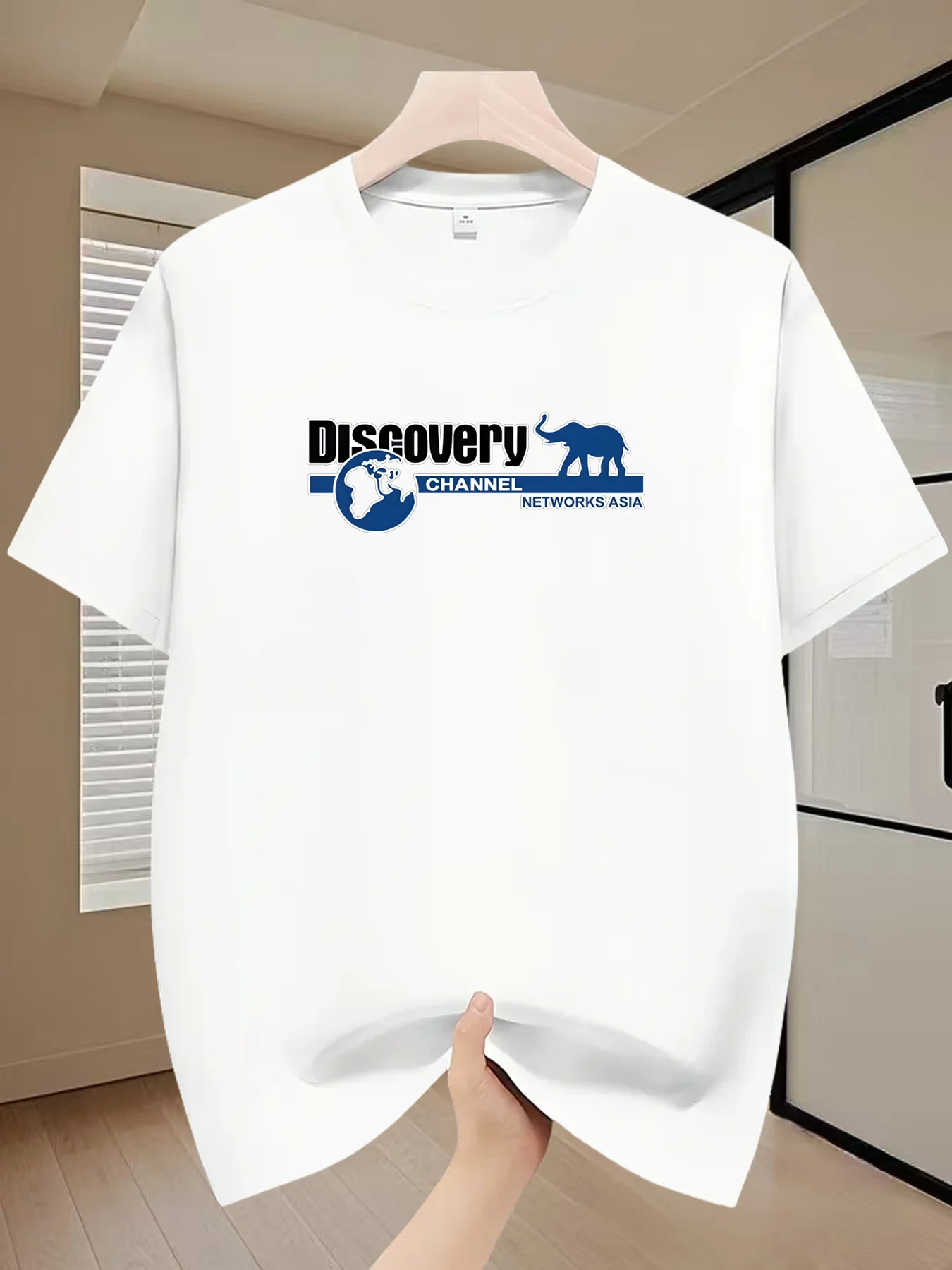 

Men's summer 100% polyester fashion print casual comfortable crew neck short sleeve t-shirt top