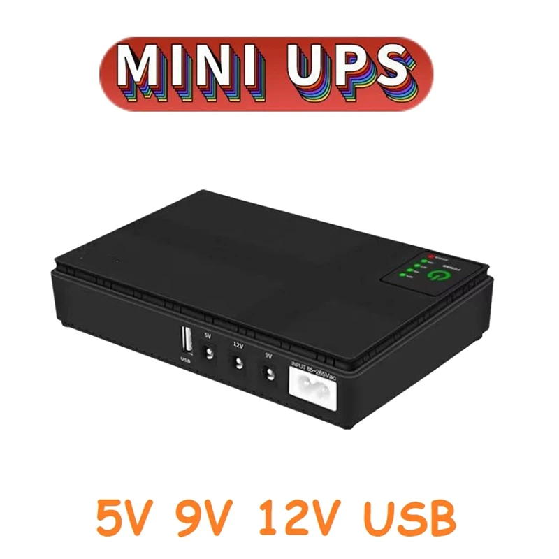 Router CCTV tanpa sakelar, suplai daya Mini UPS USB 10400Mah untuk Wifi Router CCTV 1 Set 5V 9V 12V (colokan EU)