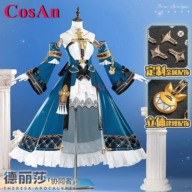 

CosAn Honkai Impact 3 Theresa Apocalypse Cosplay Costumes Collaborator Elegant Sweet Dress Halloween Party Role Play Clothing