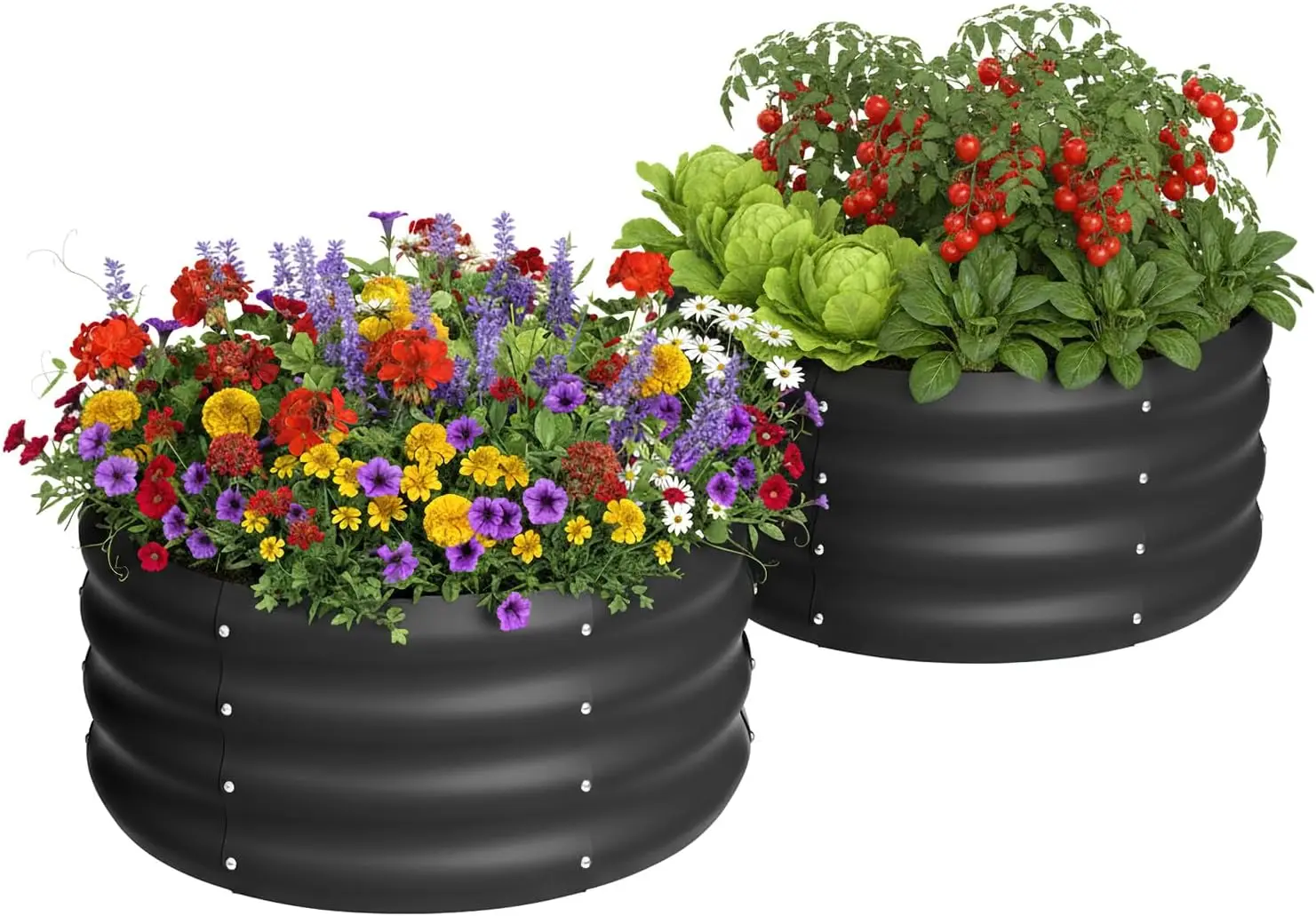 

2-Pack 2x1ft Galvanized Raised Garden Bed, Outdoor Metal Planter Box for Deep Root Plants, Easy Assembly