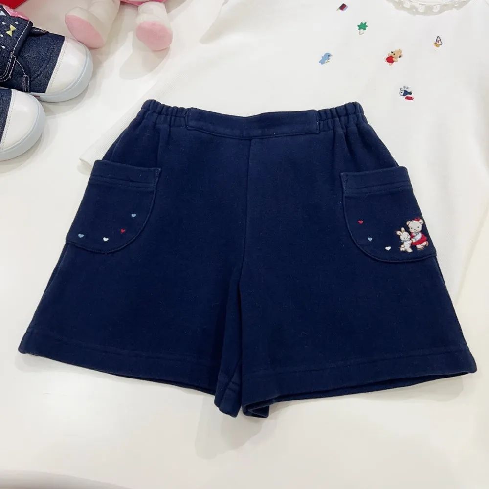 

baby girls clothes toddler boy shorts baby pants Cartoon embroidered small pocket shorts baby casual pants