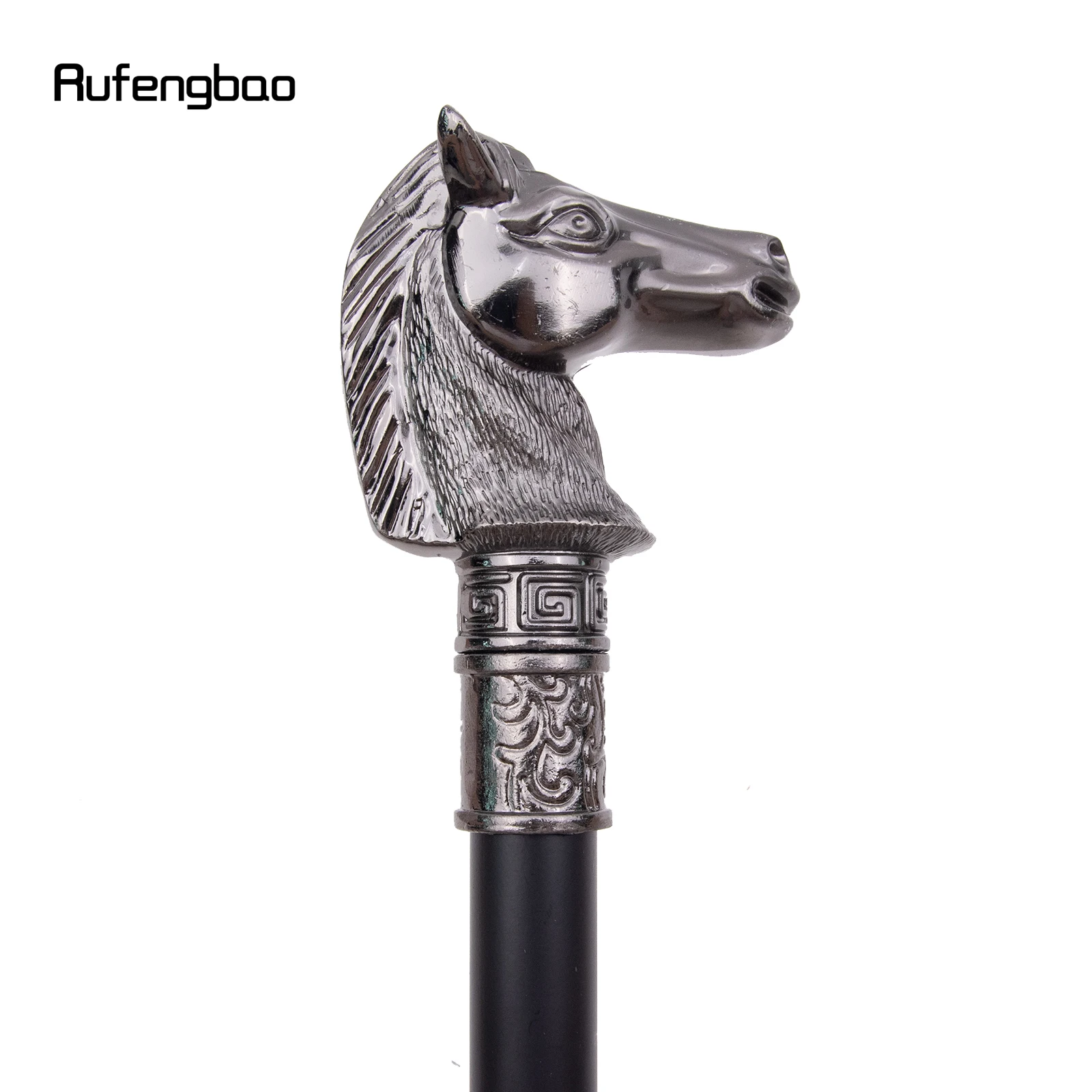 Vara animal com placa escondida, Cabeça de cerdas de cavalo de corrida, Prato de cana, Cosplay Crosier, Self Defense Fashion, 93cm