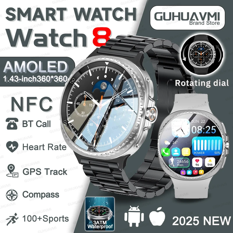

2026 Fashion New Watch 8 Ultra Classic Smar Watch GPS Compass NFC 46mm HD Call Chat GPT 3ATM Waterproof Men Watch Sports Version
