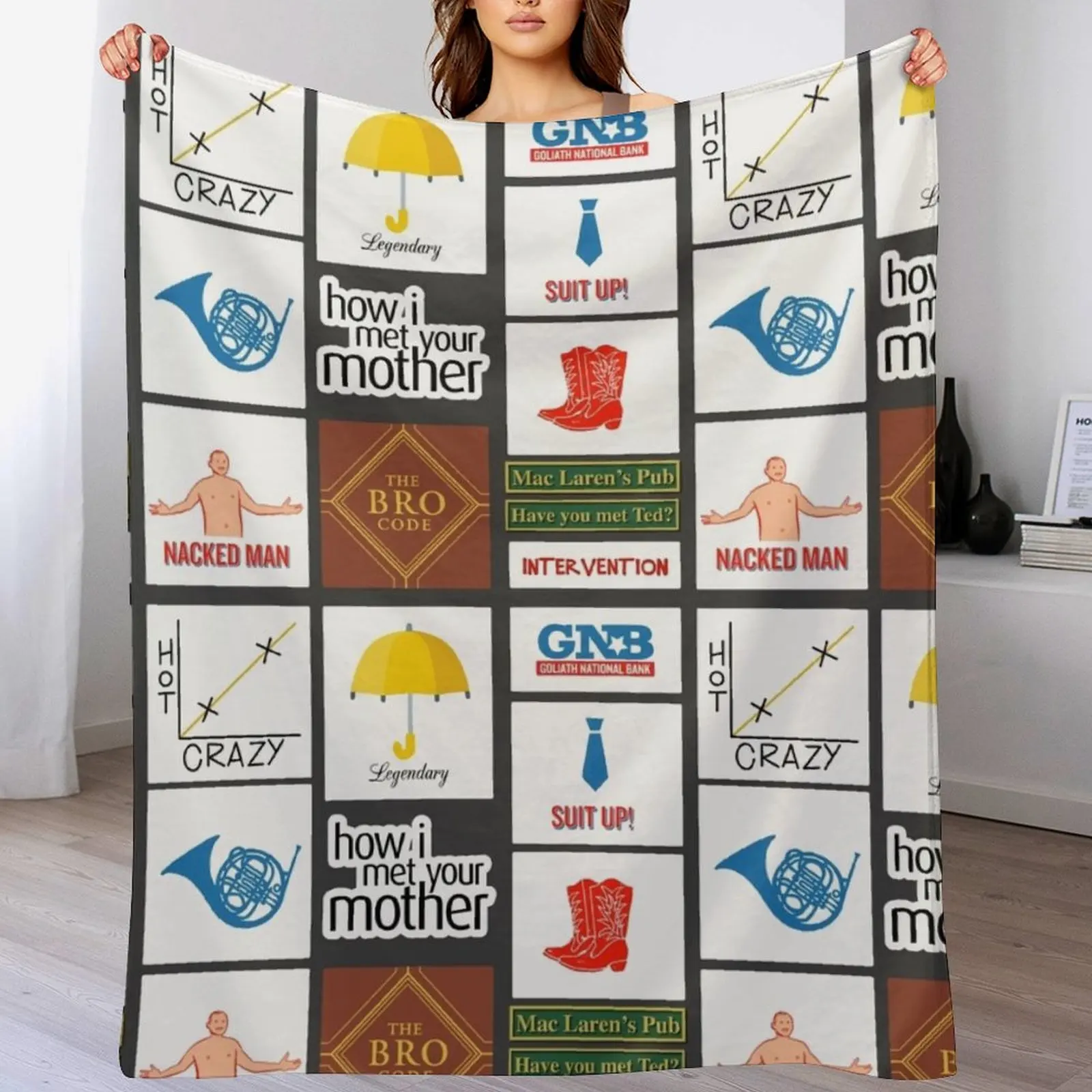 Himym - كيف مع أمك رمي بطانية منقوشة فاخرة وسميكة وسرير ناعم منقوشة #1