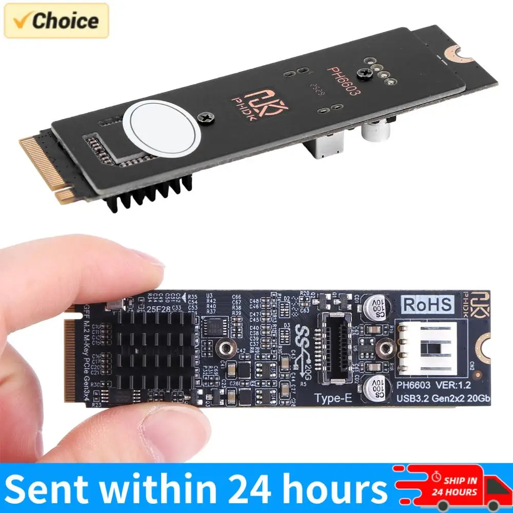 

M.2 to TYPE-E Adapter 20Gbps High Speed M.2 M Key NVME PCIe to USB 3.2 Front Panel Expansion Card for Desktop PC