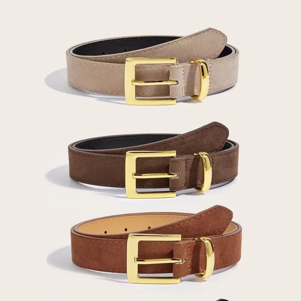 

Fashion Pin buckle Suede Leather Belt Luxury Design Casual Business Waist Belt Retro Waistband For Women