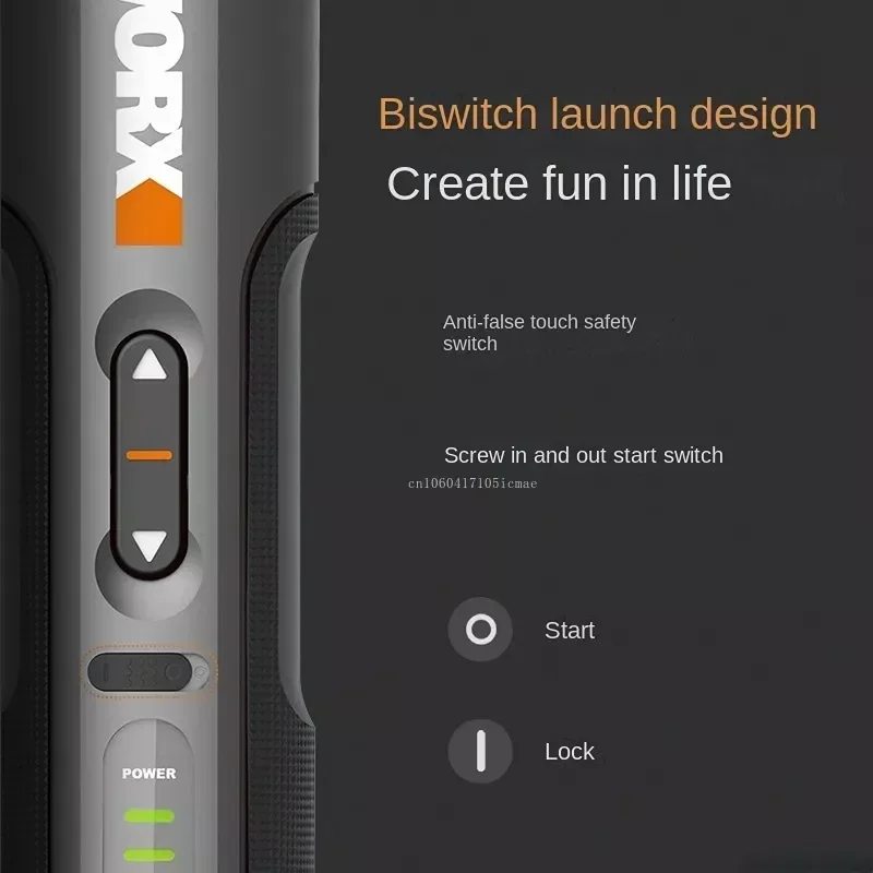 WORX-Juego de destornilladores eléctricos WX242 4V, destornillador eléctrico inalámbrico inteligente, recargable por USB, juego de 30 bits, Mini