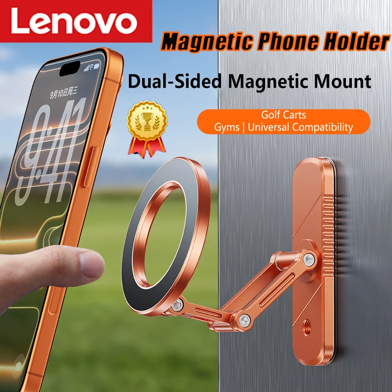 

Lenovo Dual Side Magnetic Car Phone Holder Portable 360° Rotation Strong Magnet Golf Cart Shooting Sports Selfies For Phones New
