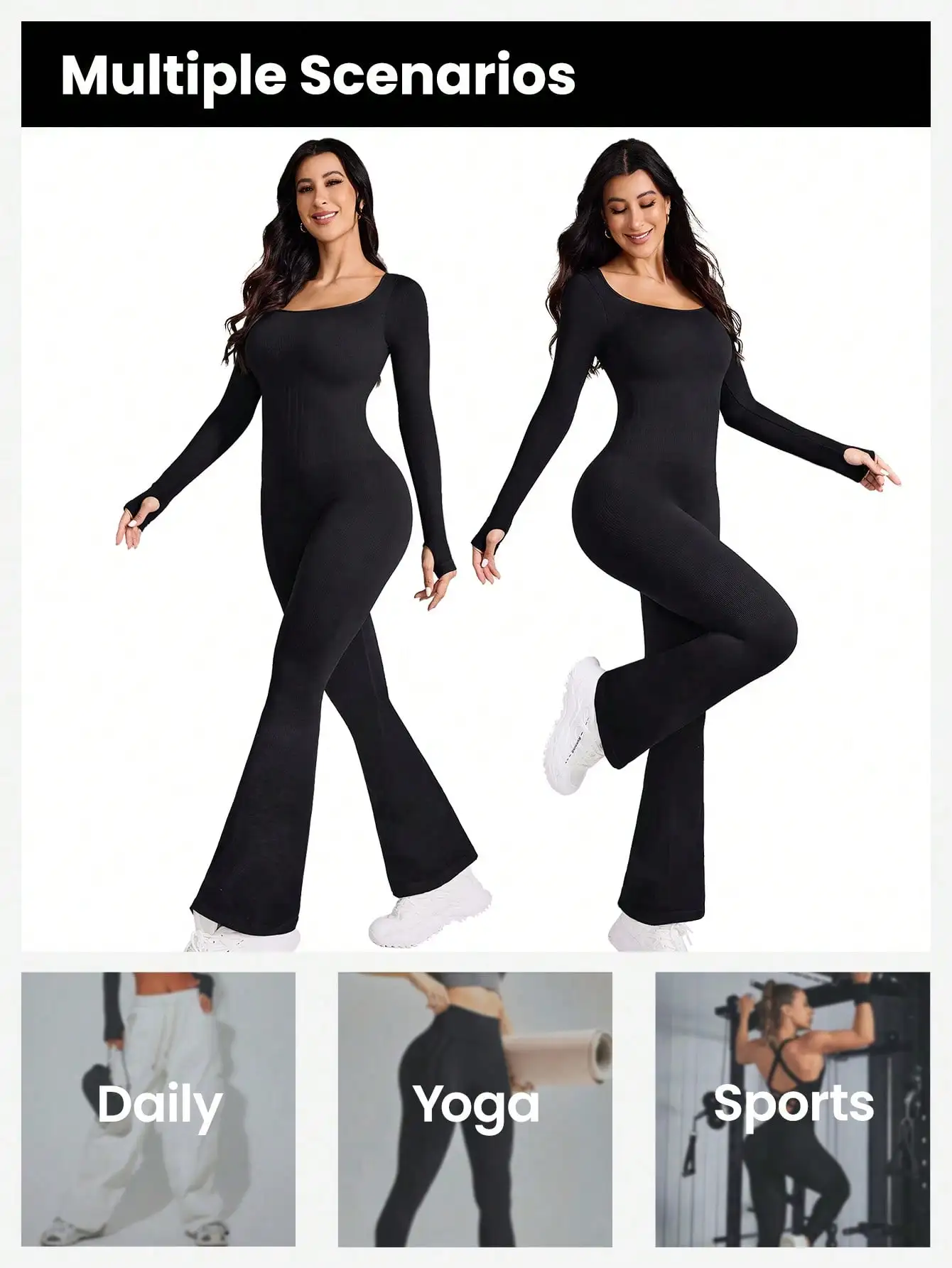 Pantalon évasé décontracté pour femmes, taille haute, levage des hanches, pantalon à jambes larges, combinaison de yoga de sport micro évasée