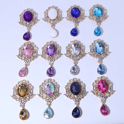 new DIY gold accessories 5pcs/lot 30*54mm Fashion  rhinestone alloy brooch clothing decoration craft supplies