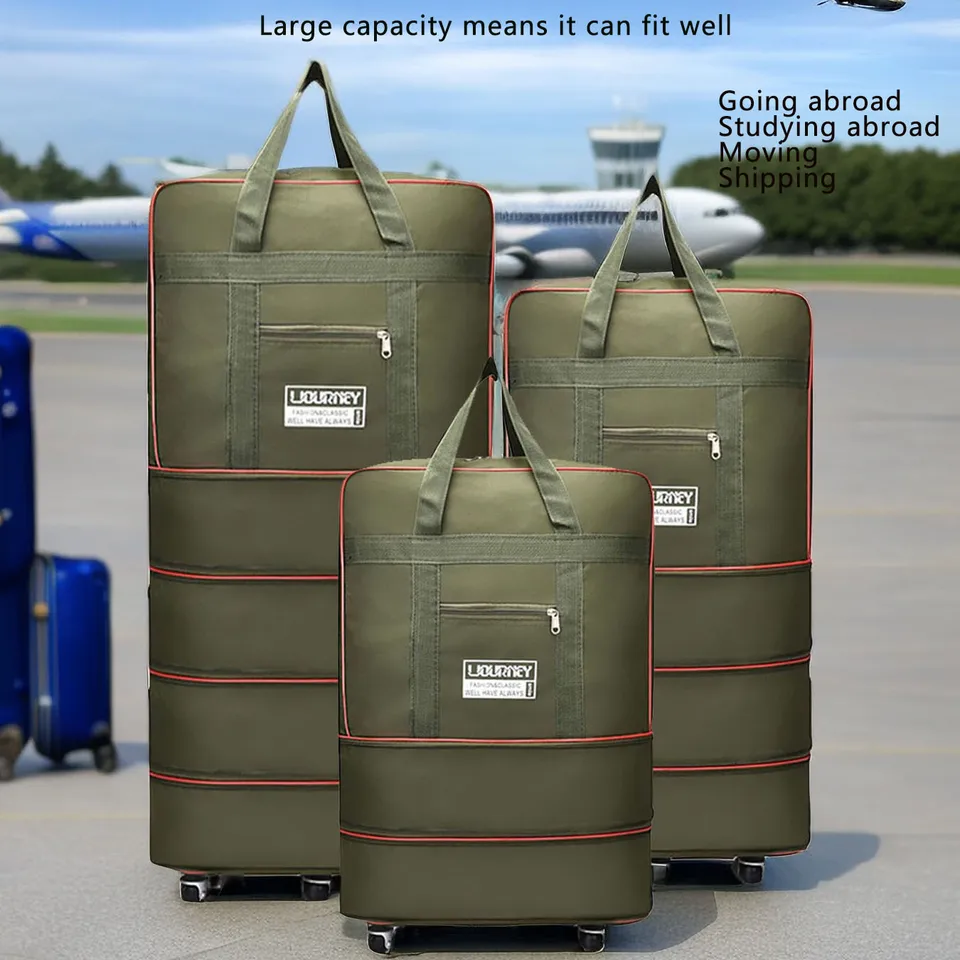 Folding travel bag, luggage compartment,swivel wheel storage box