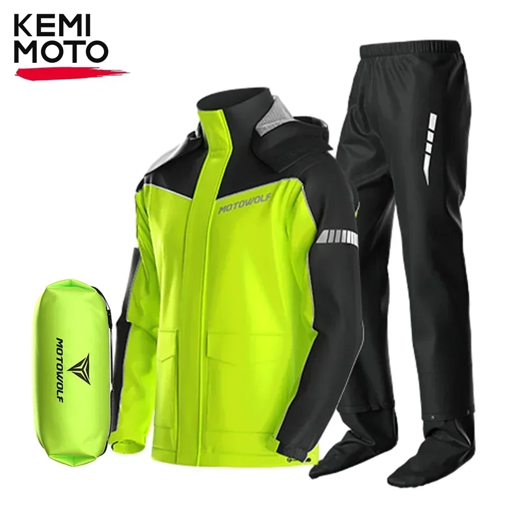 Traje De Lluvia Para Hombre De Motocicleta Impermeable Dividido Pantalones Portátiles Conjunto De Motociclista Duradero Diario Abrigo Suave Para