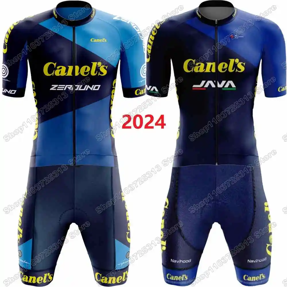 2024 Team Canel's Java Zerouno Cycling Jersey Set Summer Cycling Clothing Men Short Sleeve Kit Road Bike Shirt Suit Bib Shorts