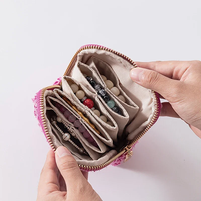 

Portable Mini Fragrance Style Layered Jewelry Storage Bag Small Storage Bag Ring Bracelet Bag Travel Jewelry Storage Bag