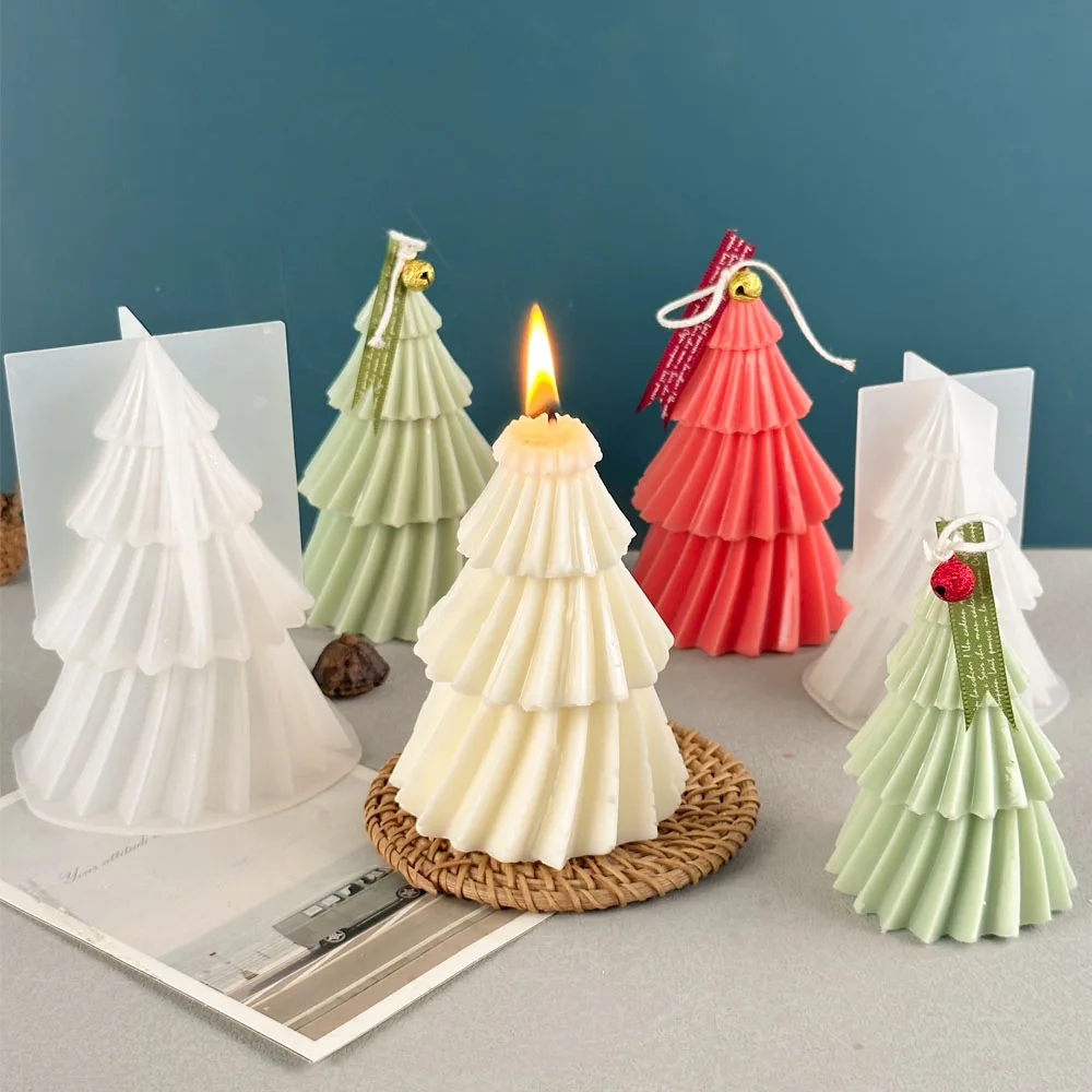 Pine Tree Candle Soap Mold – 3D Geometric Silicone for DIY Aroma Resin Craft, Christmas Home Decor Supplies
