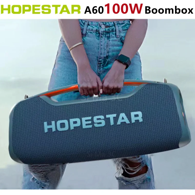 Hopestar A60 Outdoor Waterproof TWS Stereo Wireless Bluetooth Speakers for Party 100W Ultra High Power Karaoke Speakers With Mic