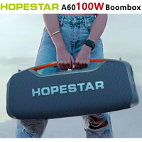 Hopestar A60 Outdoor Waterproof TWS Stereo Wireless Bluetooth Speakers for Party 100W Ultra High Power Karaoke Speakers With Mic