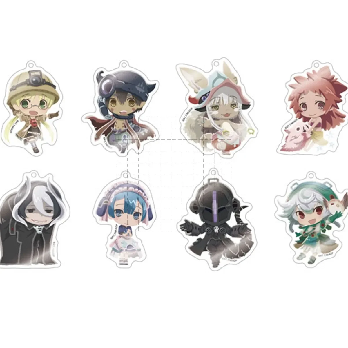 Anime Irumyuui Faputa Game Wazukyan Vueko Riko Belaf Nanachi Keychain Doll Acrylic Keyring Pendant for Gift