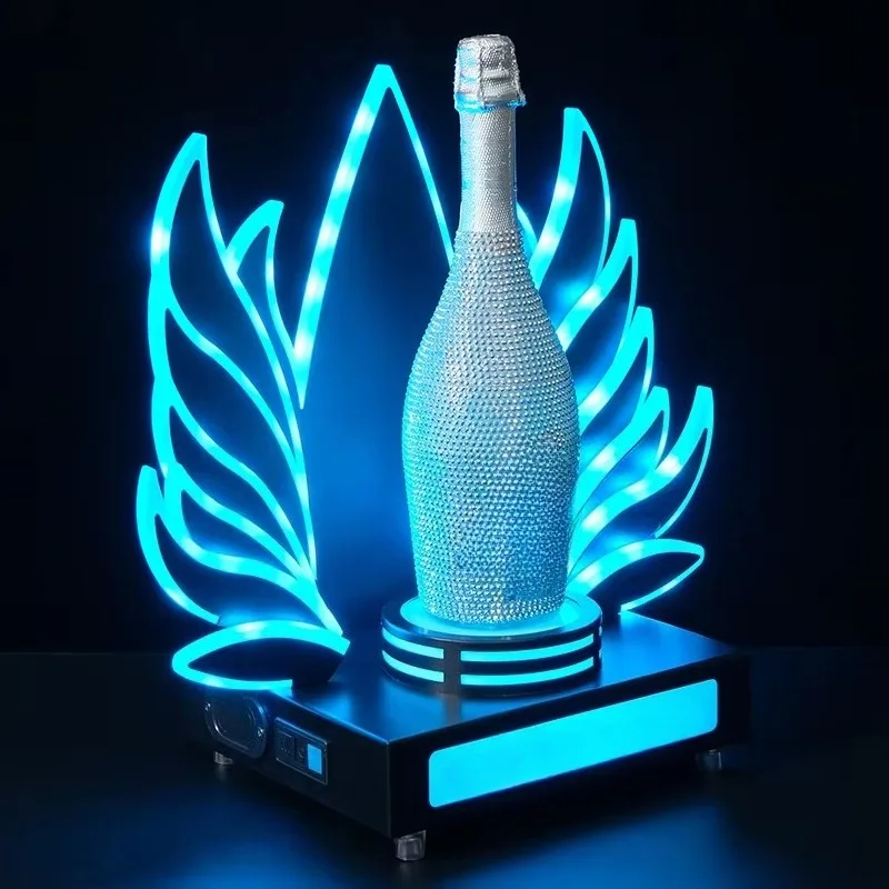 Поддержка индивидуального времени, светодиодный презентатор для бутылок шампанского с крыльями, развлечения в ночном клубе, светодиодный стелаж для демонстрации рома Tequila, сервис бутылок вина