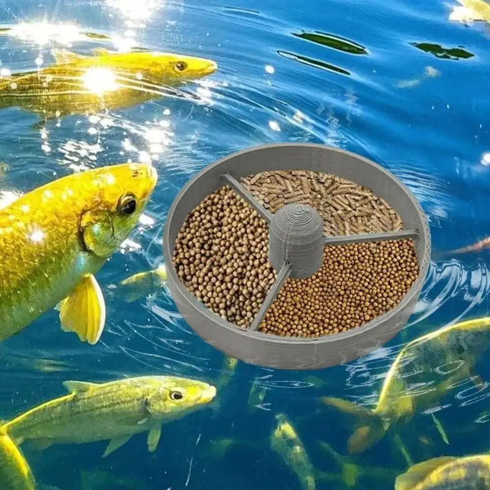 

3pcs Round Floating Fish Feeding Ring Gray Durable Aquarium Food Feeder Plastic Pond Fish Feeder Fish Tank Accessories