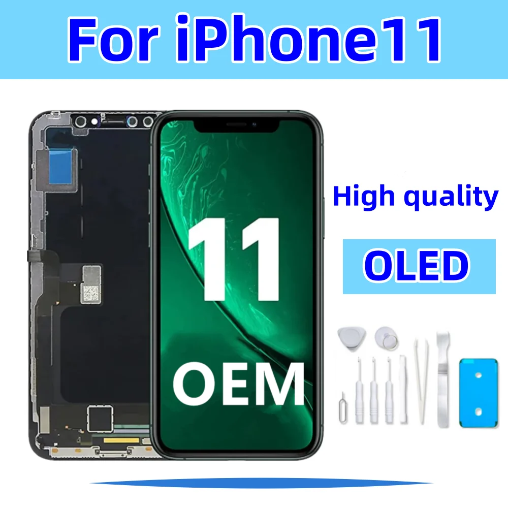 

RLZCXZ Display for iPhone 11, 3D Touch Screen Panel, Glass with Frame Assembly, Perfect Fix, iPhone 11